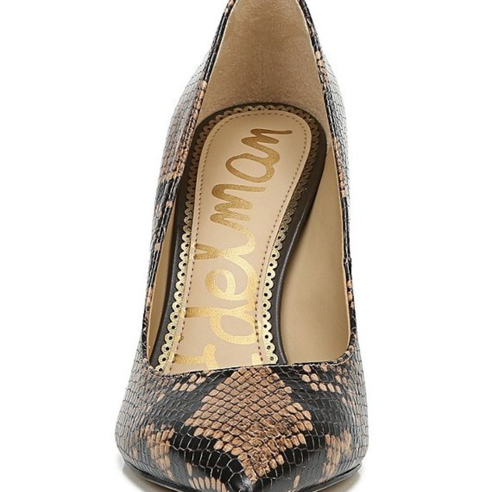 Sam Elderman Hazel Snake Print Leather Dress Pumps - image 6